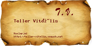 Teller Vitális névjegykártya
